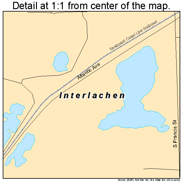 Interlachen, Florida road map detail