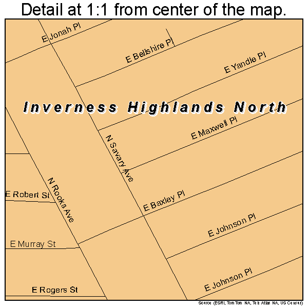 Inverness Highlands North, Florida road map detail