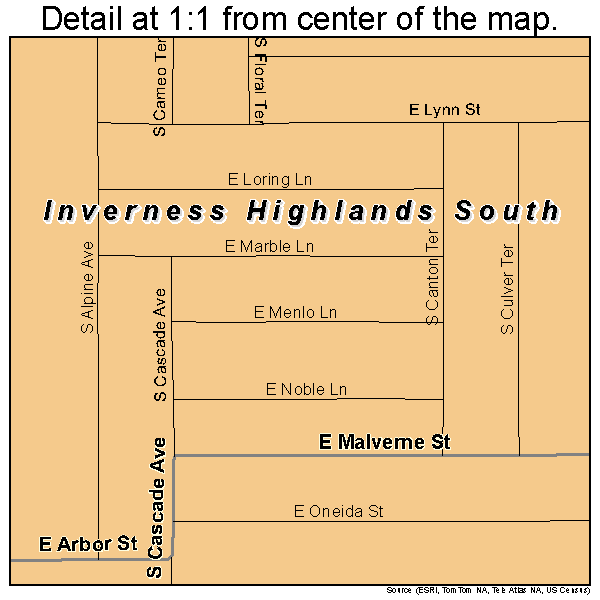 Inverness Highlands South, Florida road map detail