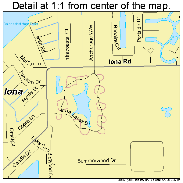 Iona, Florida road map detail