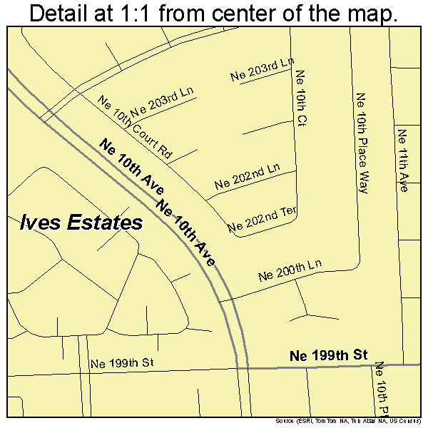 Ives Estates, Florida road map detail
