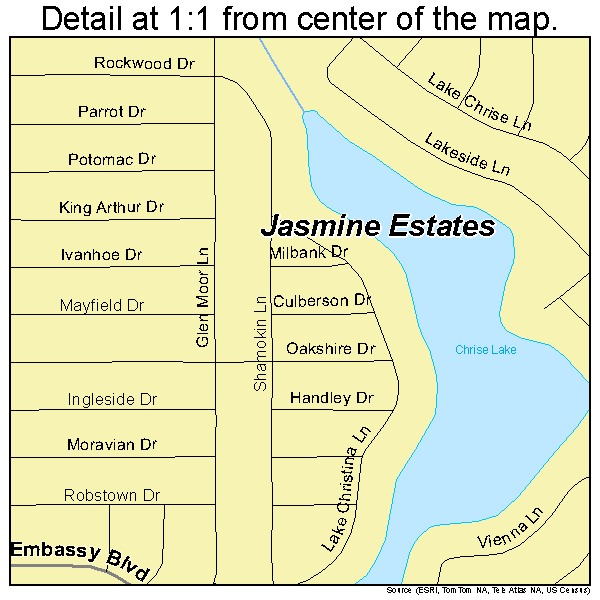 Jasmine Estates, Florida road map detail