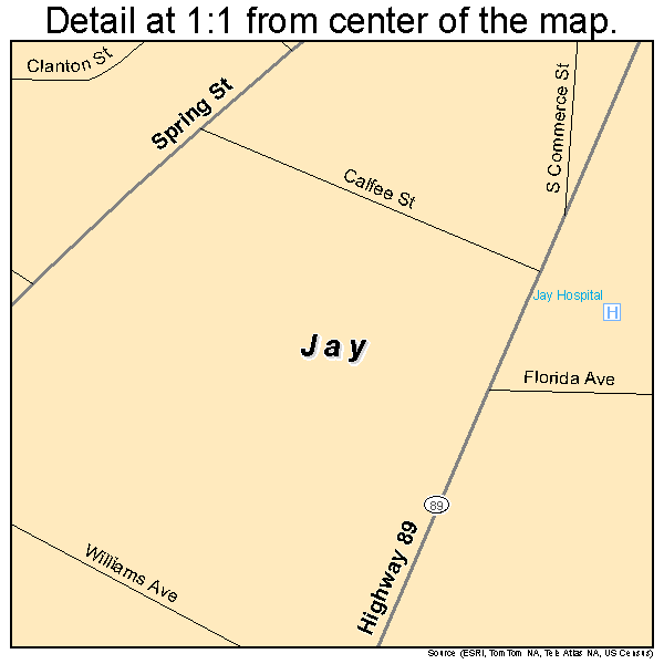 Jay, Florida road map detail