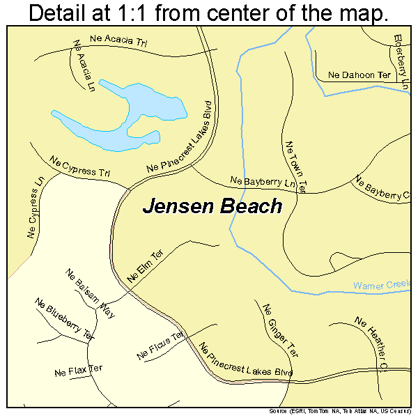 Jensen Beach, Florida road map detail
