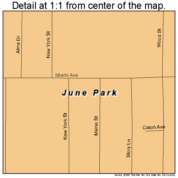 June Park, Florida road map detail