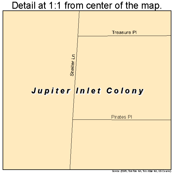Jupiter Inlet Colony, Florida road map detail