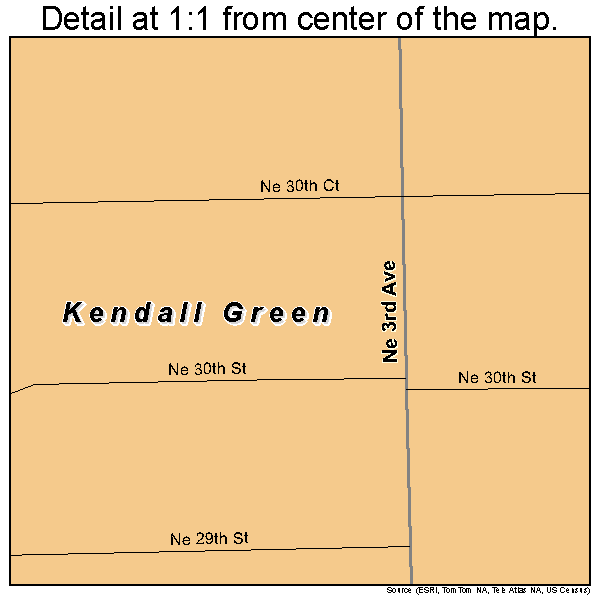 Kendall Green, Florida road map detail