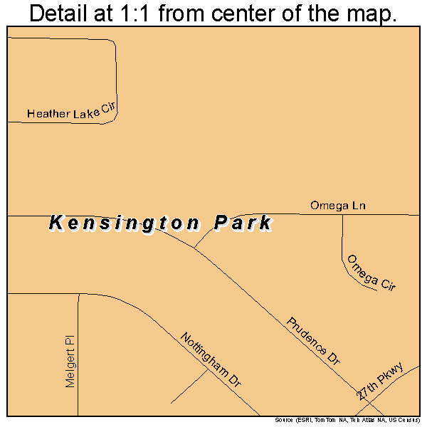 Kensington Park, Florida road map detail