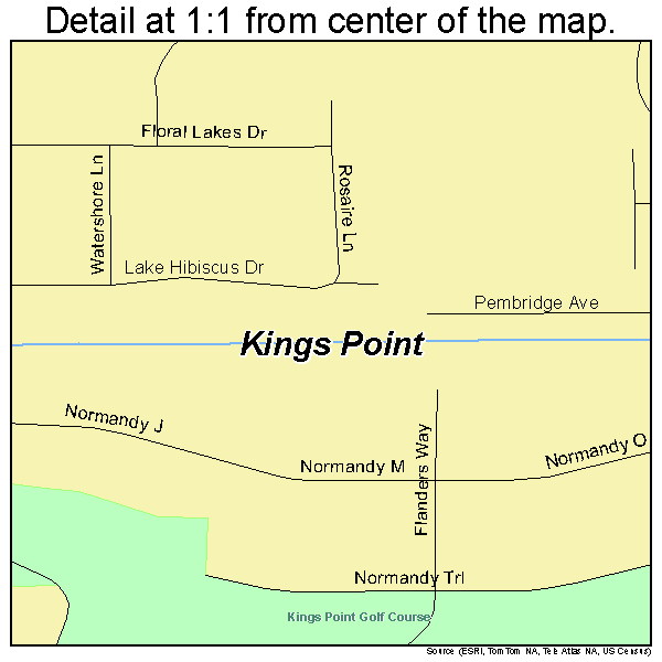 Kings Point, Florida road map detail