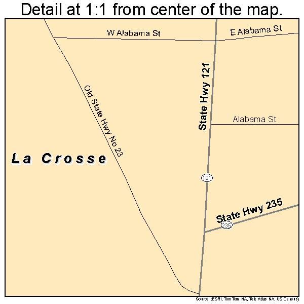 La Crosse, Florida road map detail