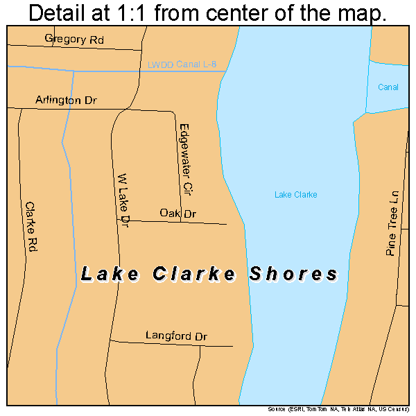 Lake Clarke Shores, Florida road map detail