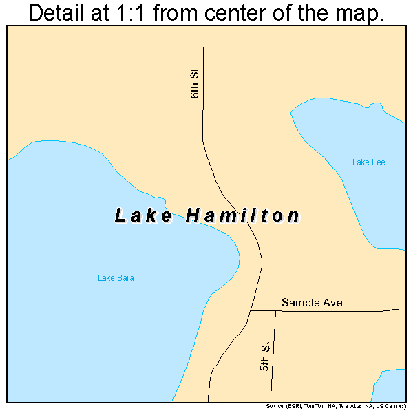 Lake Hamilton, Florida road map detail