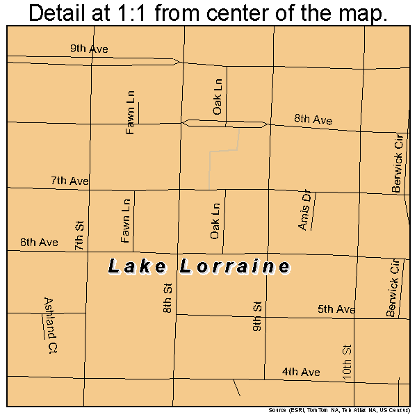 Lake Lorraine, Florida road map detail