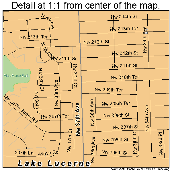 Lake Lucerne, Florida road map detail