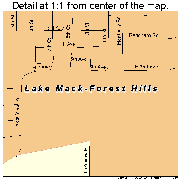 Lake Mack-Forest Hills, Florida road map detail