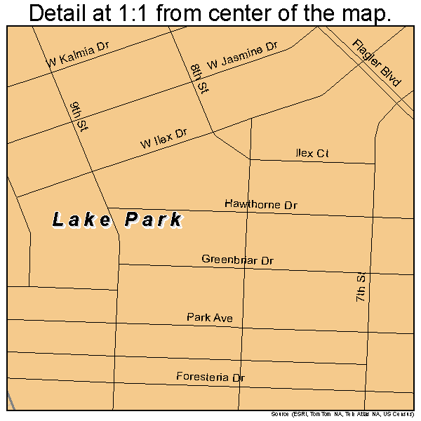 Lake Park, Florida road map detail