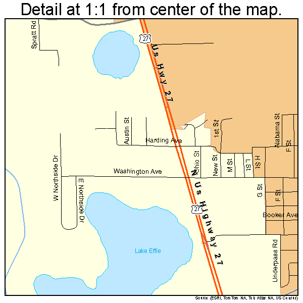 Lake Wales, Florida road map detail