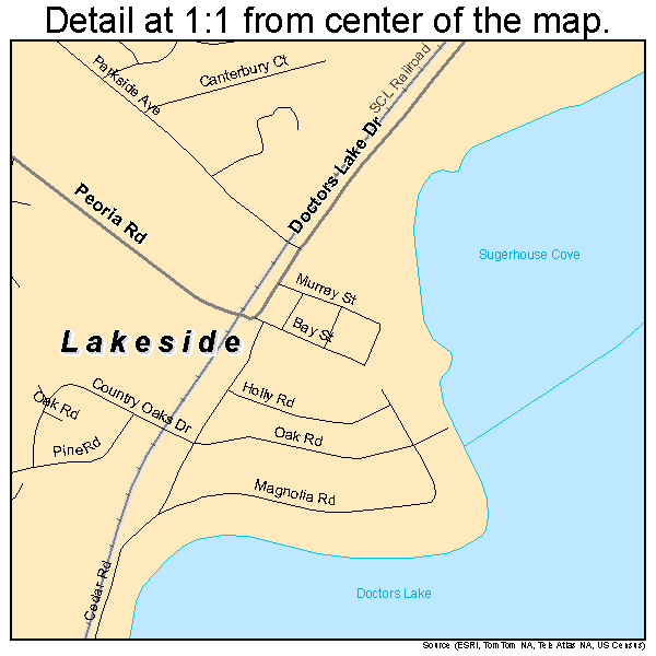 Lakeside, Florida road map detail