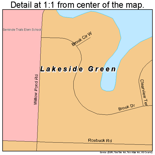 Lakeside Green, Florida road map detail
