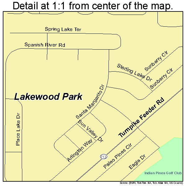 Lakewood Park, Florida road map detail