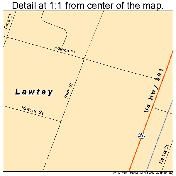 Lawtey, Florida road map detail