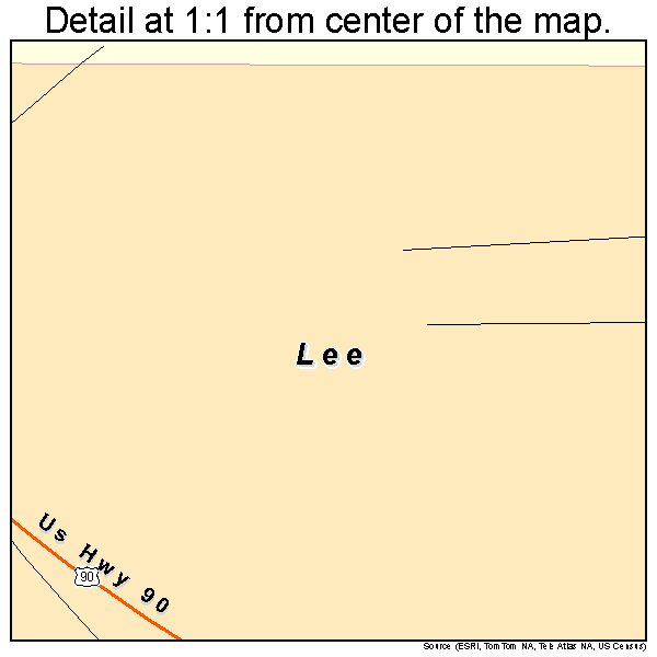 Lee, Florida road map detail