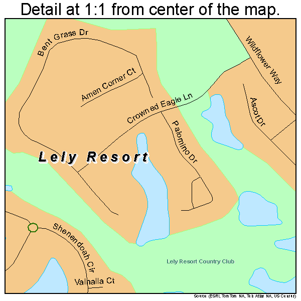 Lely Resort, Florida road map detail
