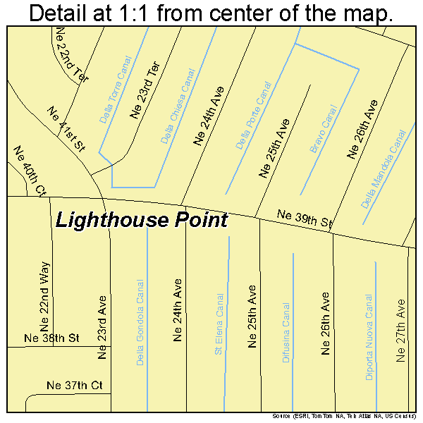 Lighthouse Point, Florida road map detail
