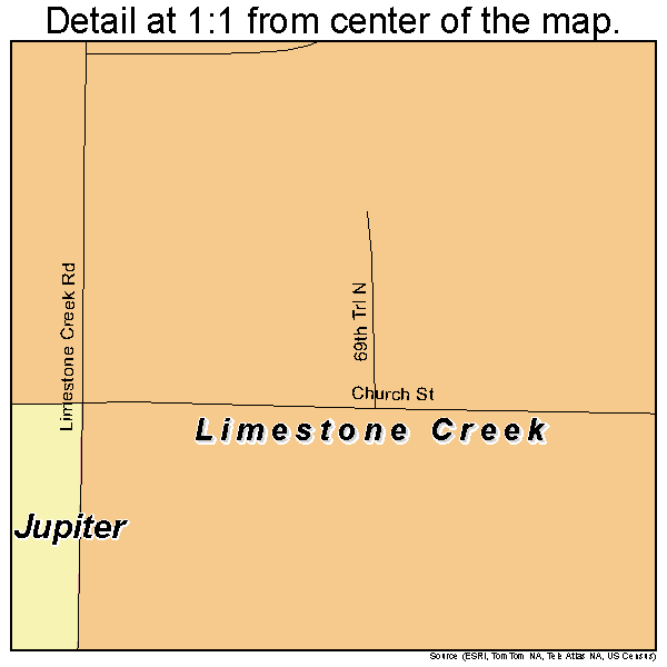 Limestone Creek, Florida road map detail