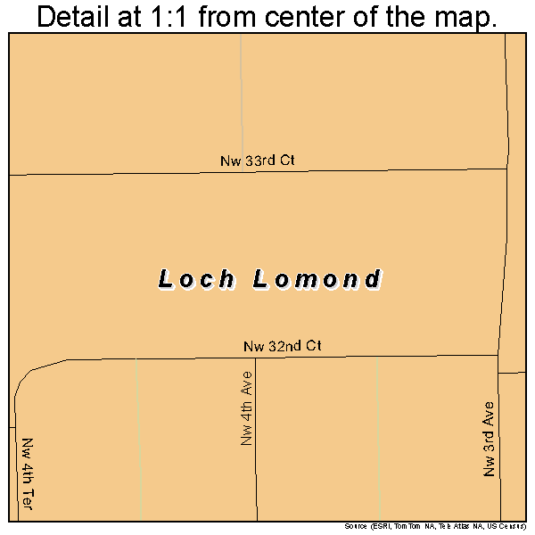 Loch Lomond, Florida road map detail