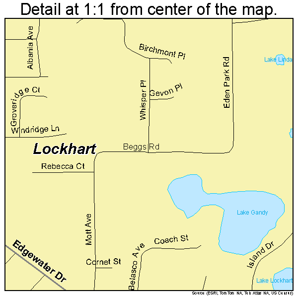 Lockhart, Florida road map detail