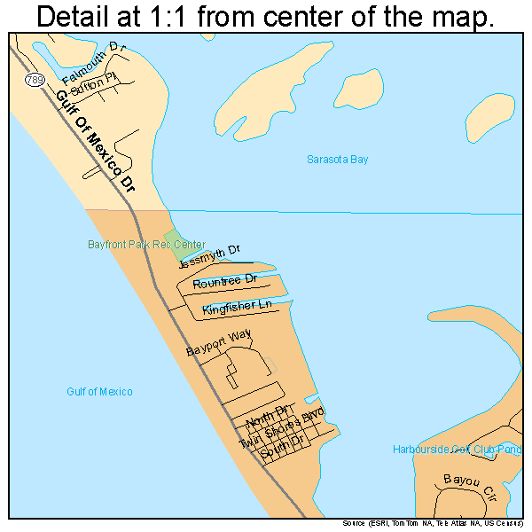 Longboat Key, Florida road map detail