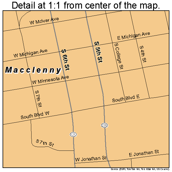 Macclenny, Florida road map detail