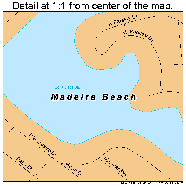 Madeira Beach, Florida road map detail