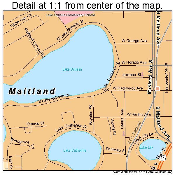 Maitland, Florida road map detail