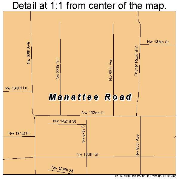 Manattee Road, Florida road map detail