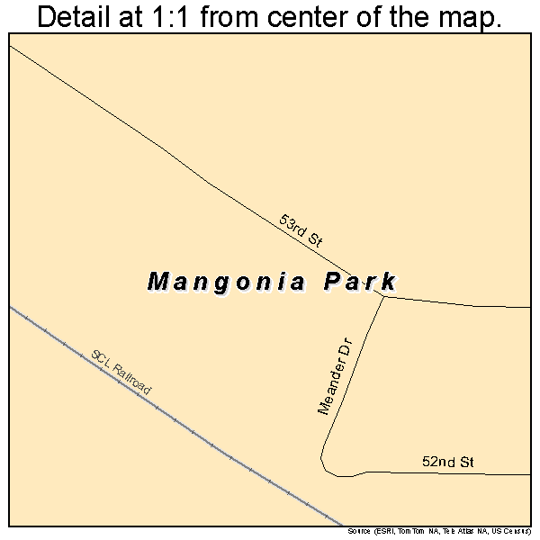 Mangonia Park, Florida road map detail