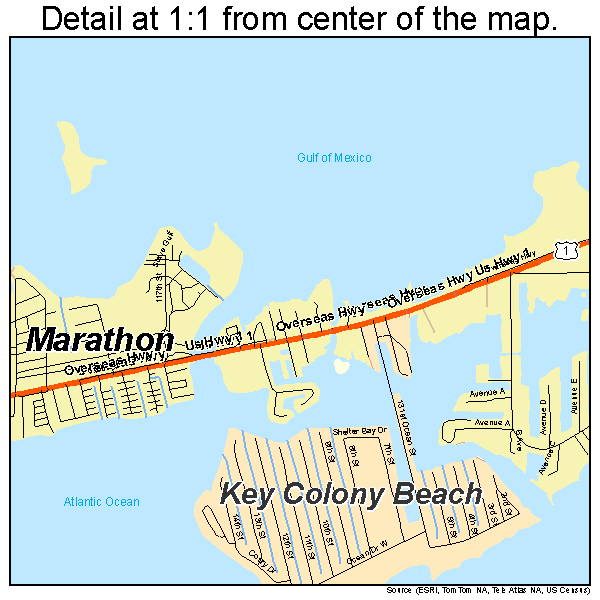 Marathon, Florida road map detail