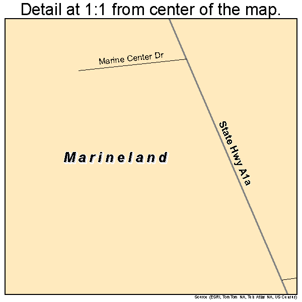 Marineland, Florida road map detail