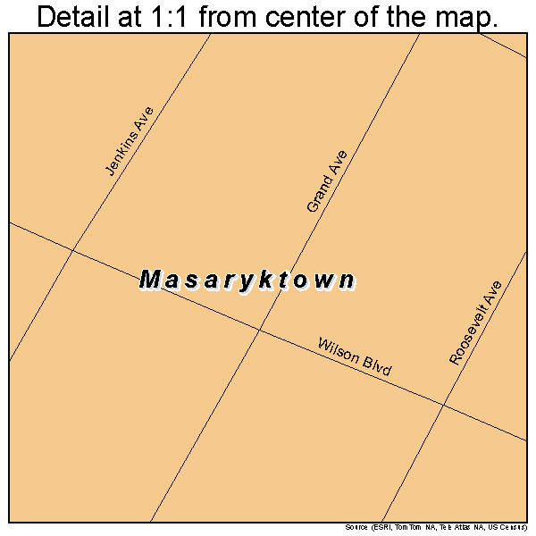Masaryktown, Florida road map detail