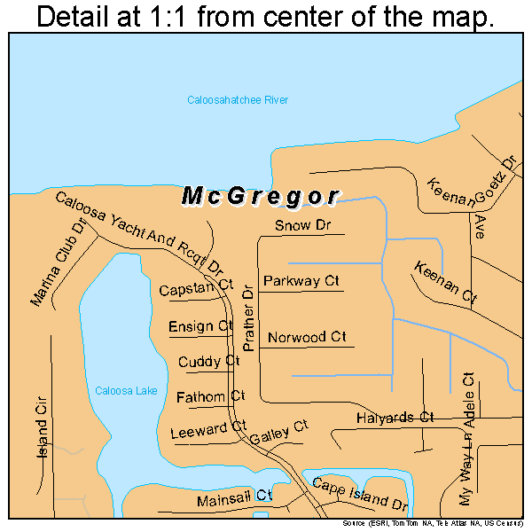 McGregor, Florida road map detail