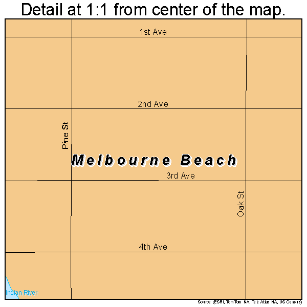 Melbourne Beach, Florida road map detail