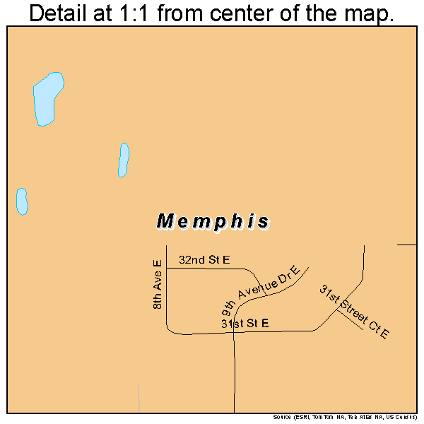 Memphis, Florida road map detail