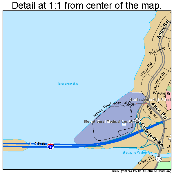 Miami Beach, Florida road map detail