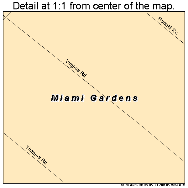 Miami Gardens, Florida road map detail