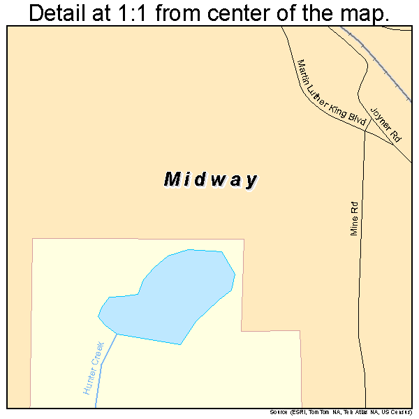 Midway, Florida road map detail