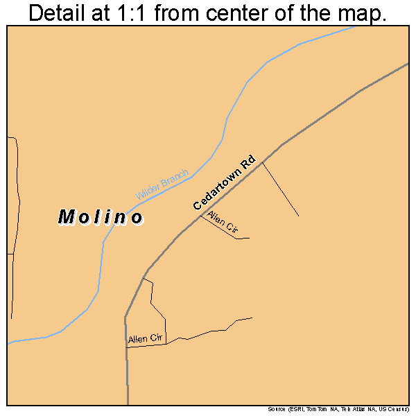 Molino, Florida road map detail
