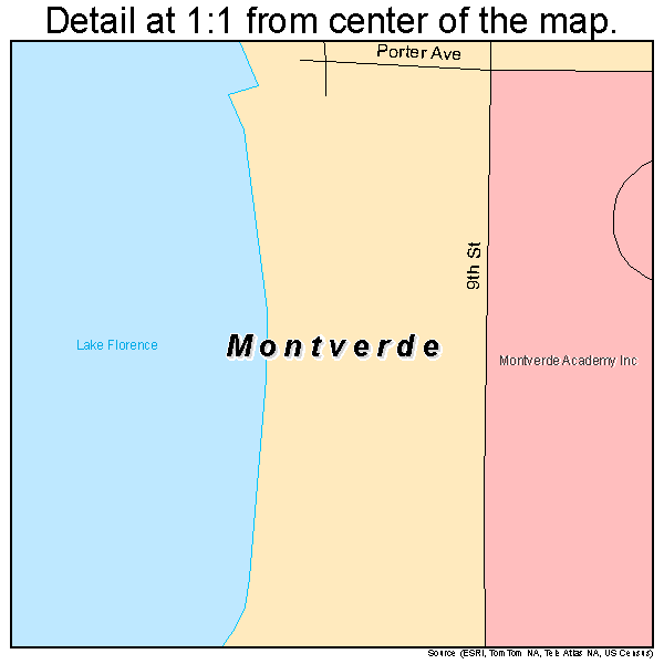 Montverde, Florida road map detail