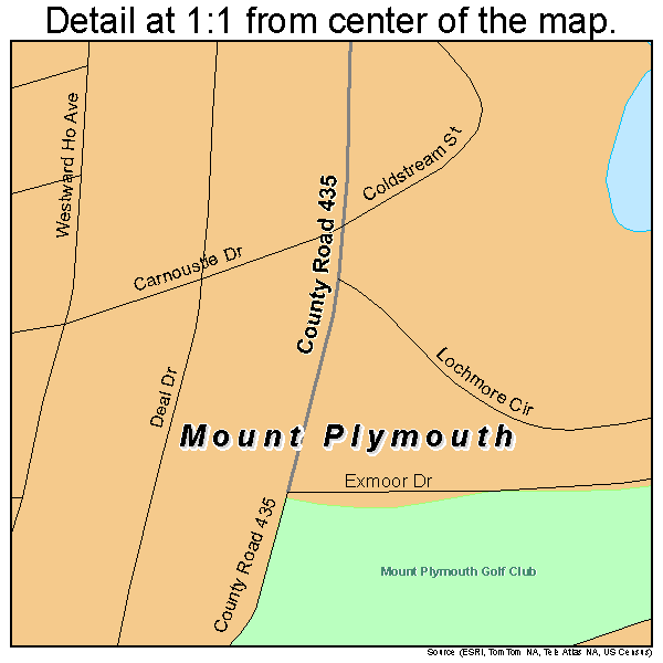 Mount Plymouth, Florida road map detail