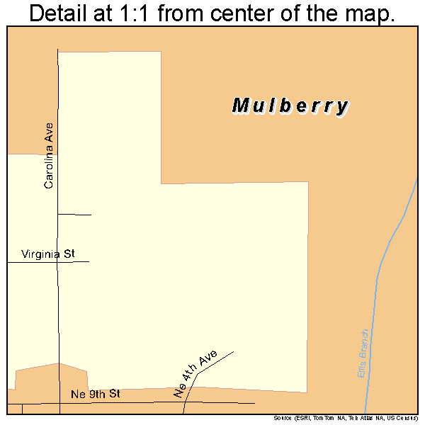 Mulberry, Florida road map detail